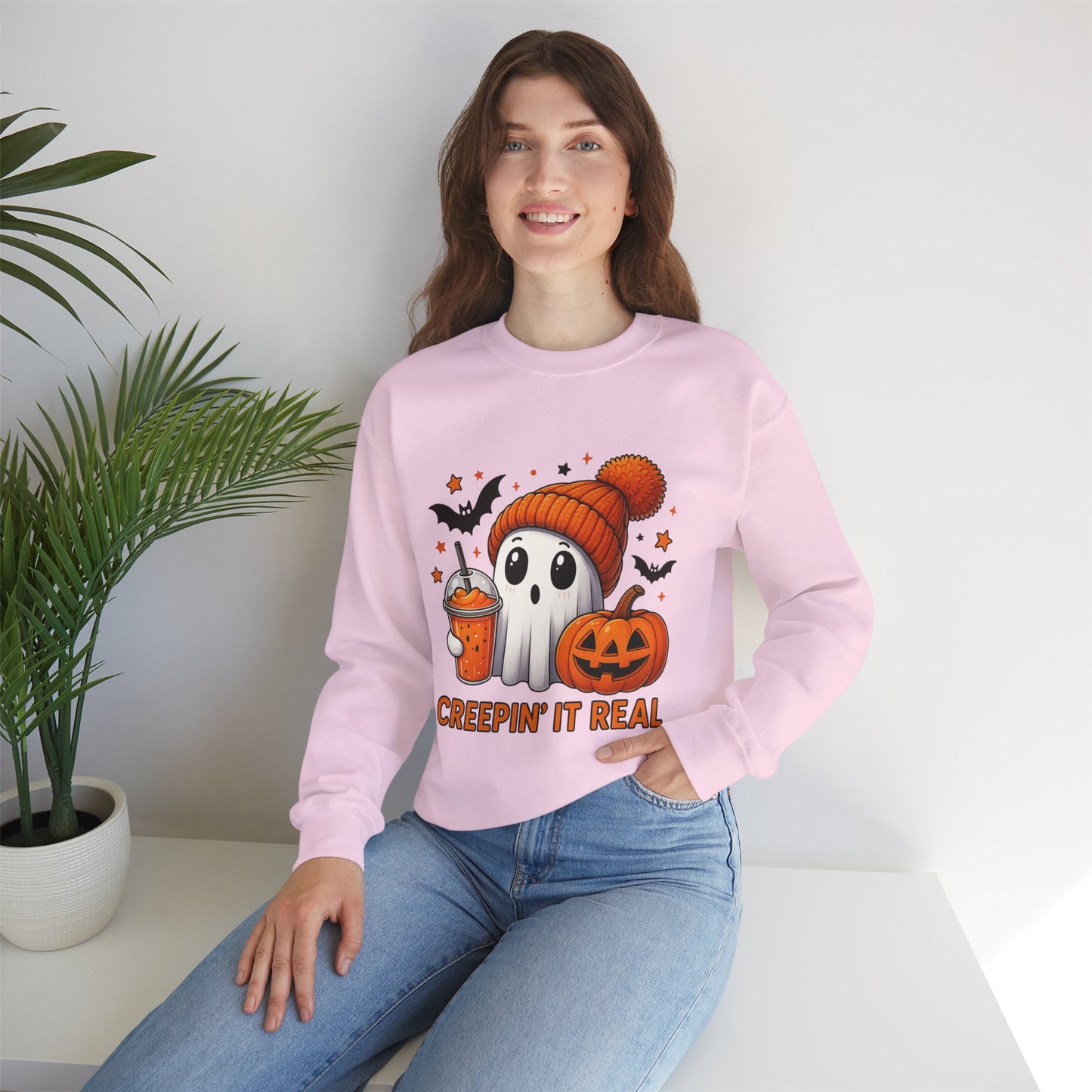 Creepin' It Real Ghost Halloween Sweatshirt