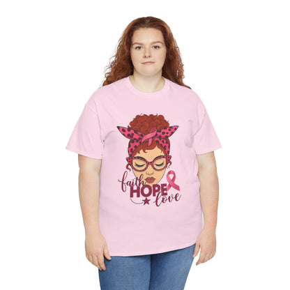 Hope, Faith & Love: Pink Ribbon Awareness Tee