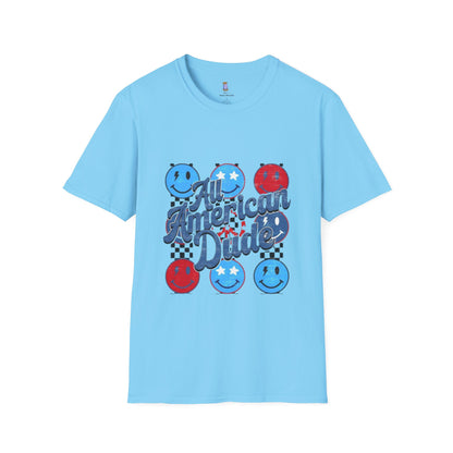 All American Dude Unisex T-Shirt, Patriotic Tee, Summer Fashion, Gift for Him, July 4th Celebration, Casual Wear