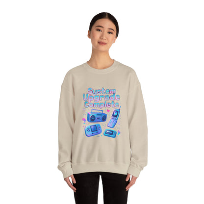 Crewneck Sweatshirt — "System Upgrade Complete" Retro Gaming Graphic