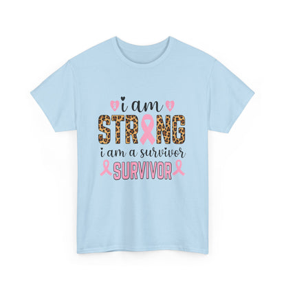 Strong Survivor Leopard Print Breast Cancer Tee