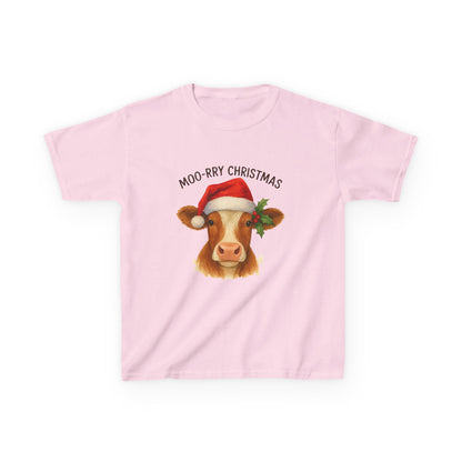 Moo-rry Christmas Dino Tee - Kids Holiday Shirt