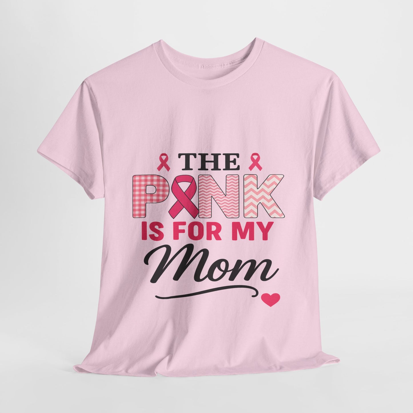 Mom's Strength: Pink Ribbon Breast Cancer Awareness Tee