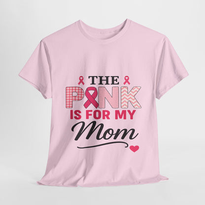 Mom's Strength: Pink Ribbon Breast Cancer Awareness Tee