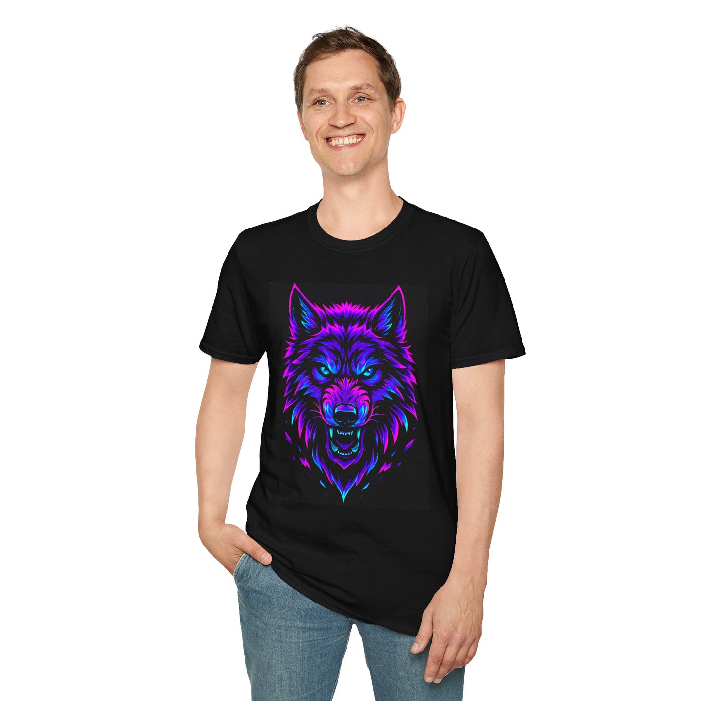 Psychedelic Wolf T-Shirt, Graphic Tee, Animal Lover Gift, Festival Wear, Unique Art Shirt, Unisex Style
