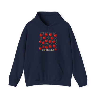 Cherry Pattern Hoodie — Cute Red Cherry Graphic Sweatshirt ("Cherry Koma")