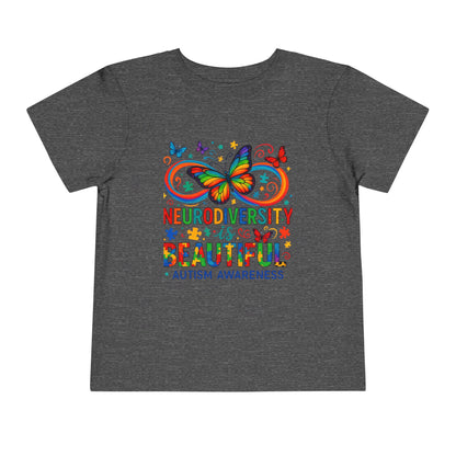 Toddler Tee - Neurodiversity is Beautiful Butterfly Rainbow Puzzle Piece Tee
