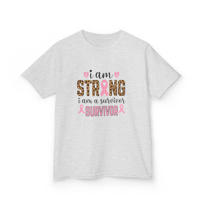 Breast Cancer Awareness Dinosaur Tee - I Am Strong Survivor