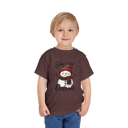 Baby It's Cold Outside Snowman Toddler Christmas Tee