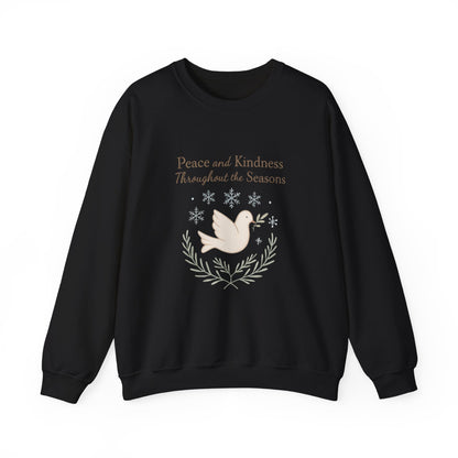 Peace and Kindness Crewneck Sweatshirt — Dove Holiday Sweatshirt