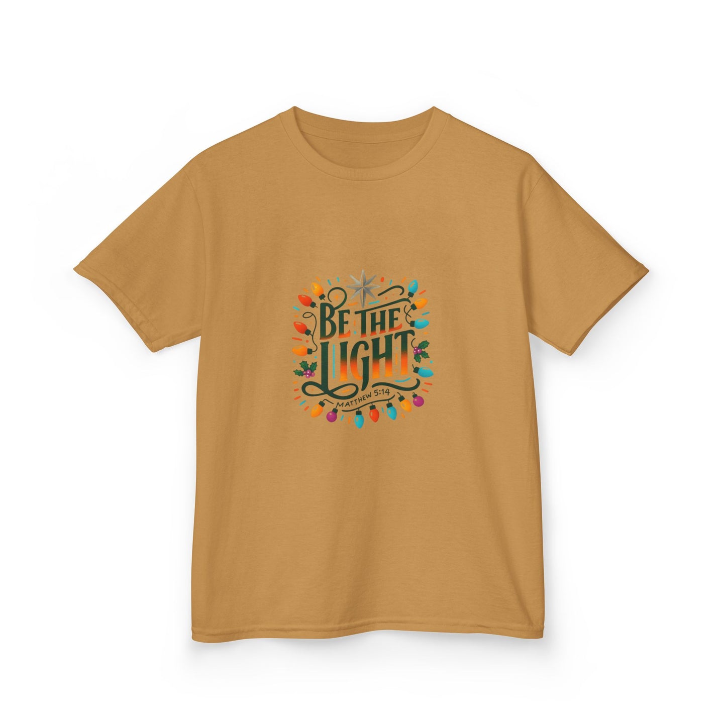 Be the Light Christmas Dinosaur Kids Tee