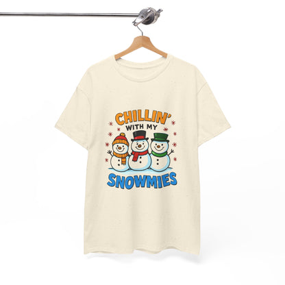 Relajándome con mis amigos de la nieve - Camiseta de concienciación sobre el cáncer