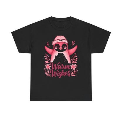 Warm Wishes Pink Penguin Tee - Holiday Tee