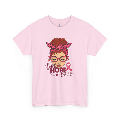 Empowering Cancer Awareness Tee, Hope Love Pink Ribbon Shirt, Inspirational Unisex Tee, Gifts for Breast Cancer Awareness, Supportive [...]