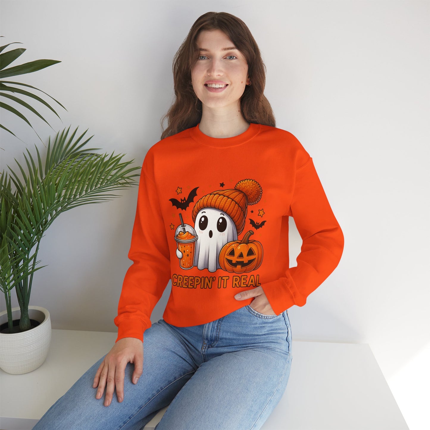 Creepin' It Real Ghost Halloween Sweatshirt