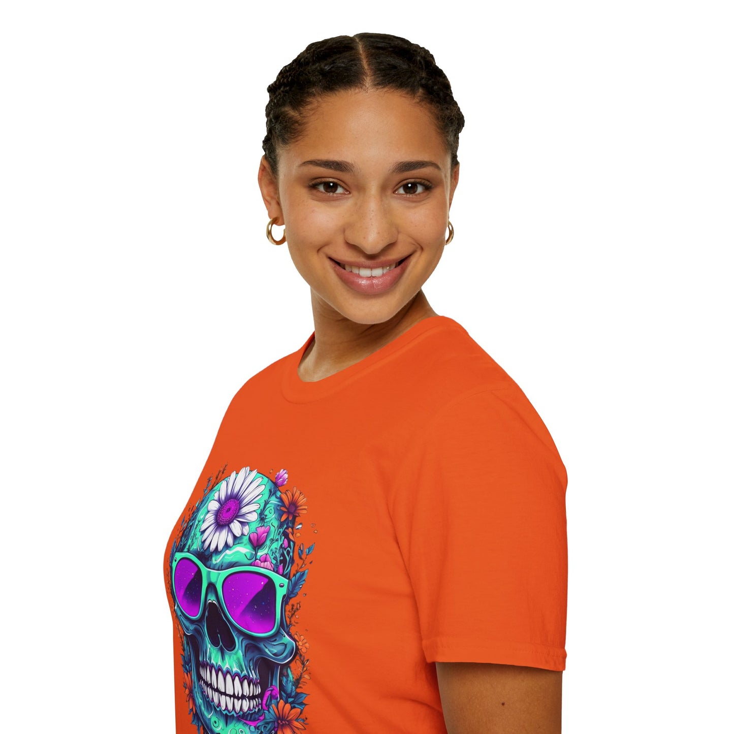 Vibrant Skull Graphic Tee, Edgy Unisex T-Shirt, Festival Wear, Vintage Inspired Tops, Halloween Must-Have, Cool Casual Style