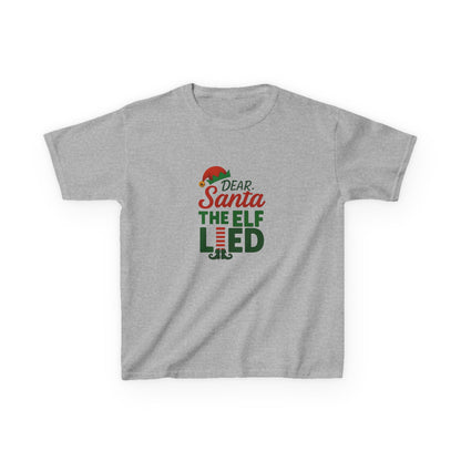 Dear Santa, The Elf Lied! Kids' Christmas Tee