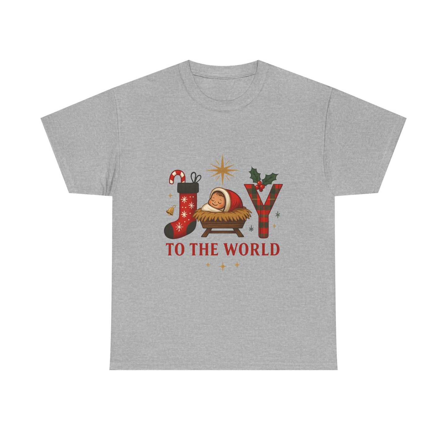 Christmas Joy Unisex Tee with Baby Jesus Illustration