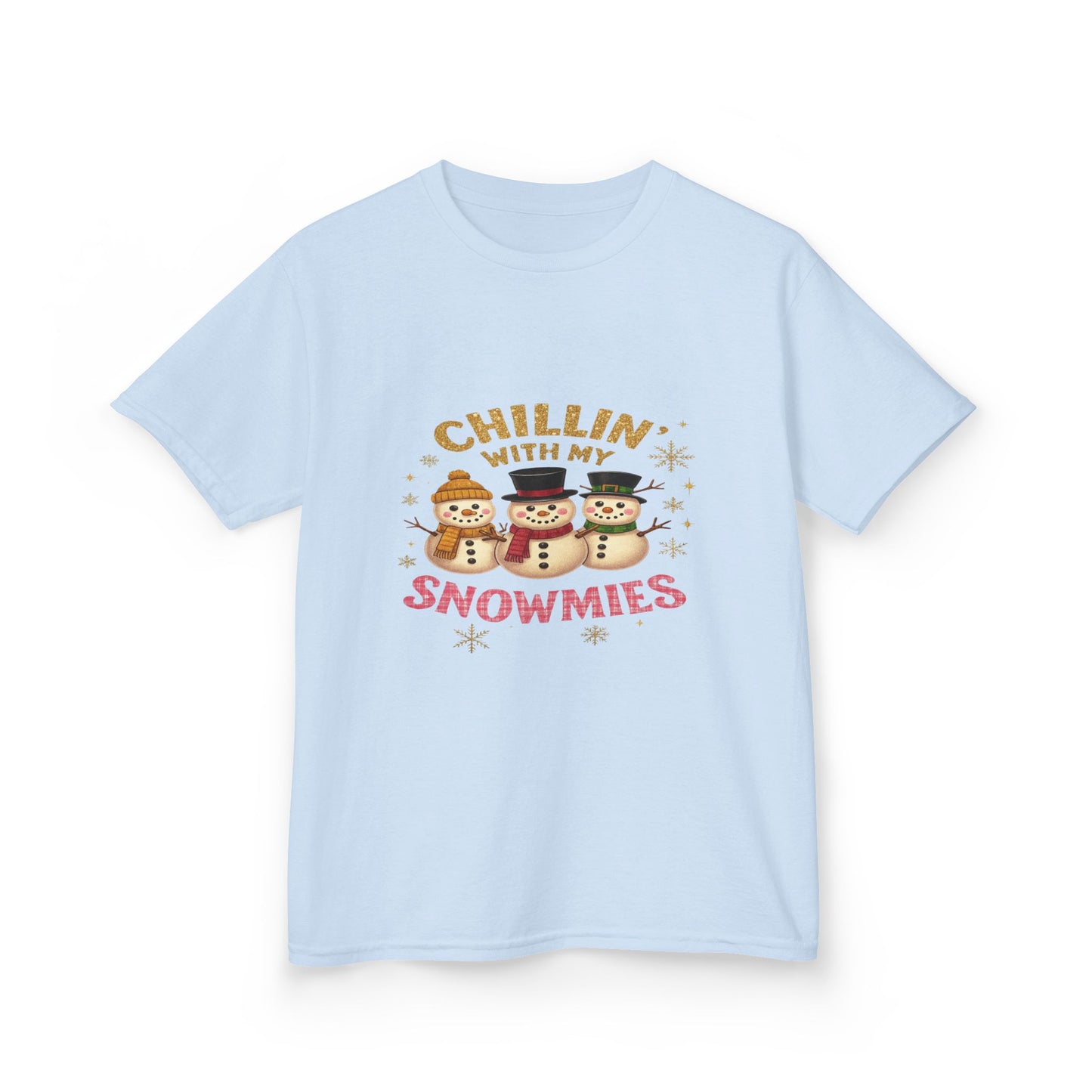 Chillin' with My Snowmies - Holiday Dinosaur Kids Tee