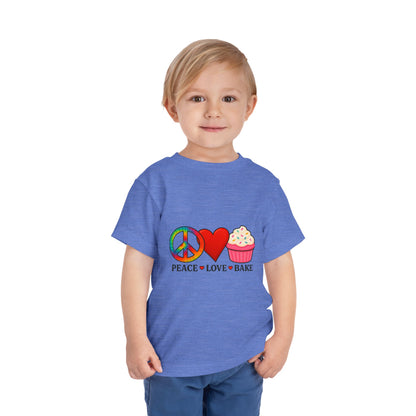 Peace Love Bake Toddler Christmas Tee