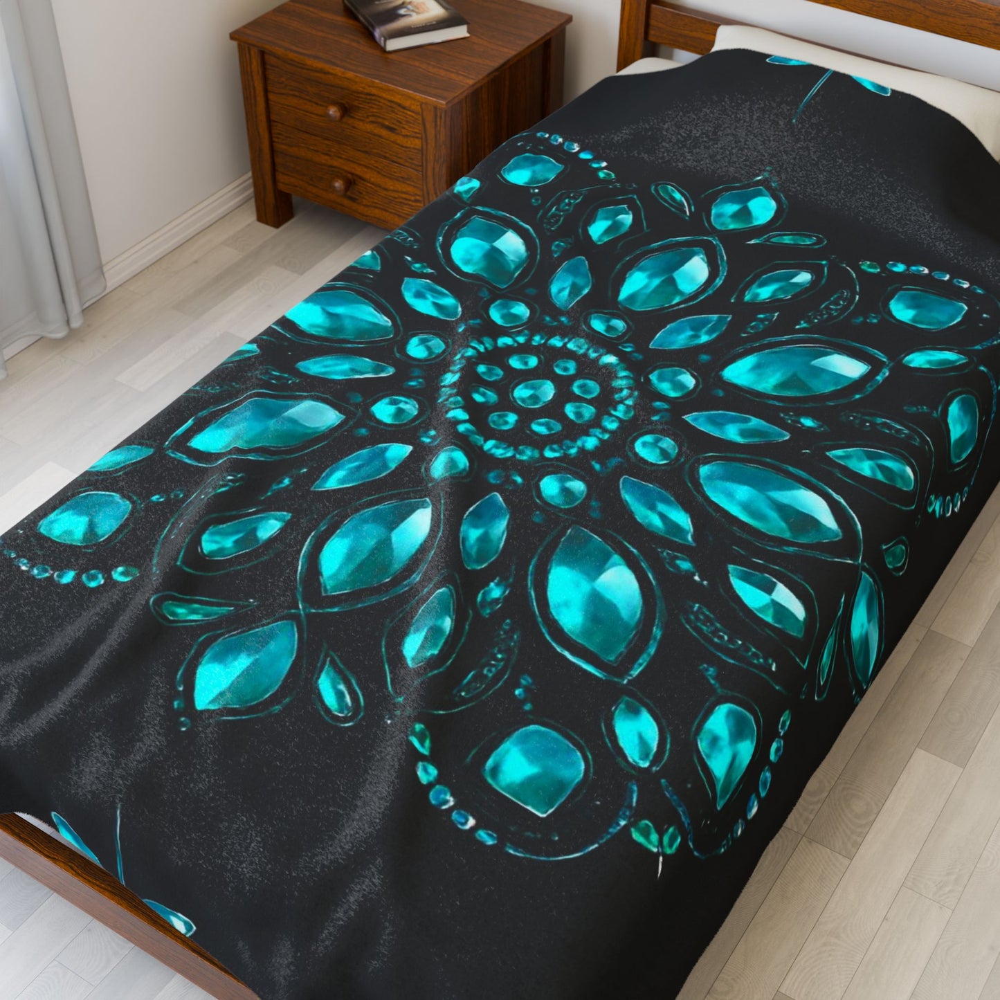 Luxe Velveteen Plush Blanket - Cozy Home Decor, Mandala Design, Gift for Her, Perfect for Winter, Soft Throw Blanket