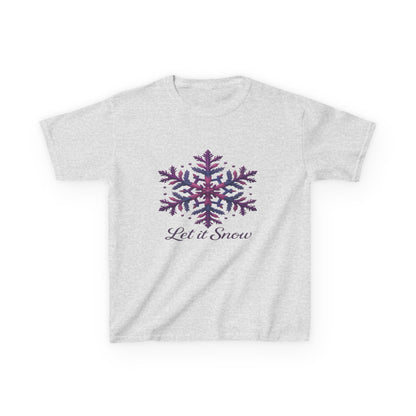 Let It Snow Dinosaur Kids Tee - Holiday Christmas Shirt