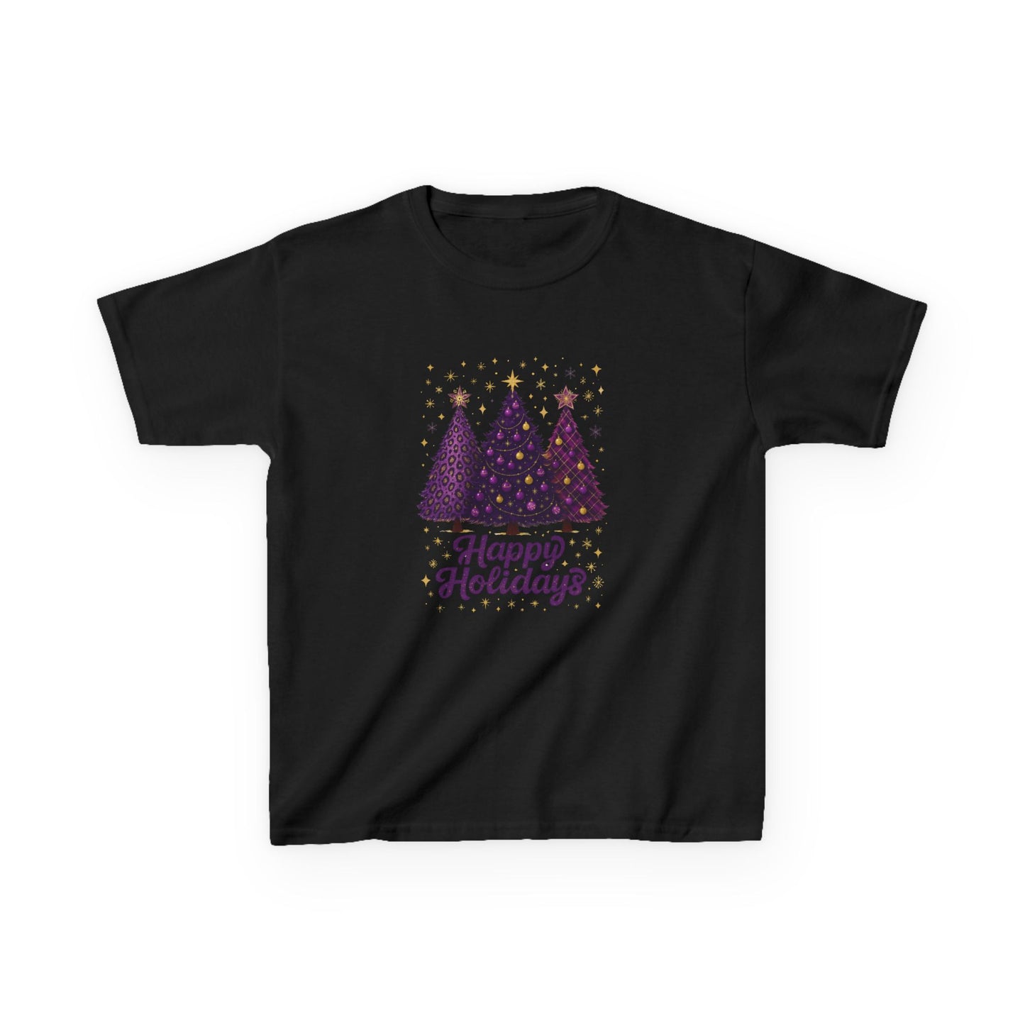 Happy Holidays Dino Trees Kids Tee