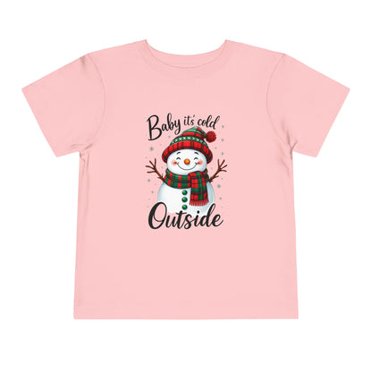 Baby It's Cold Outside Snowman Toddler Christmas Tee