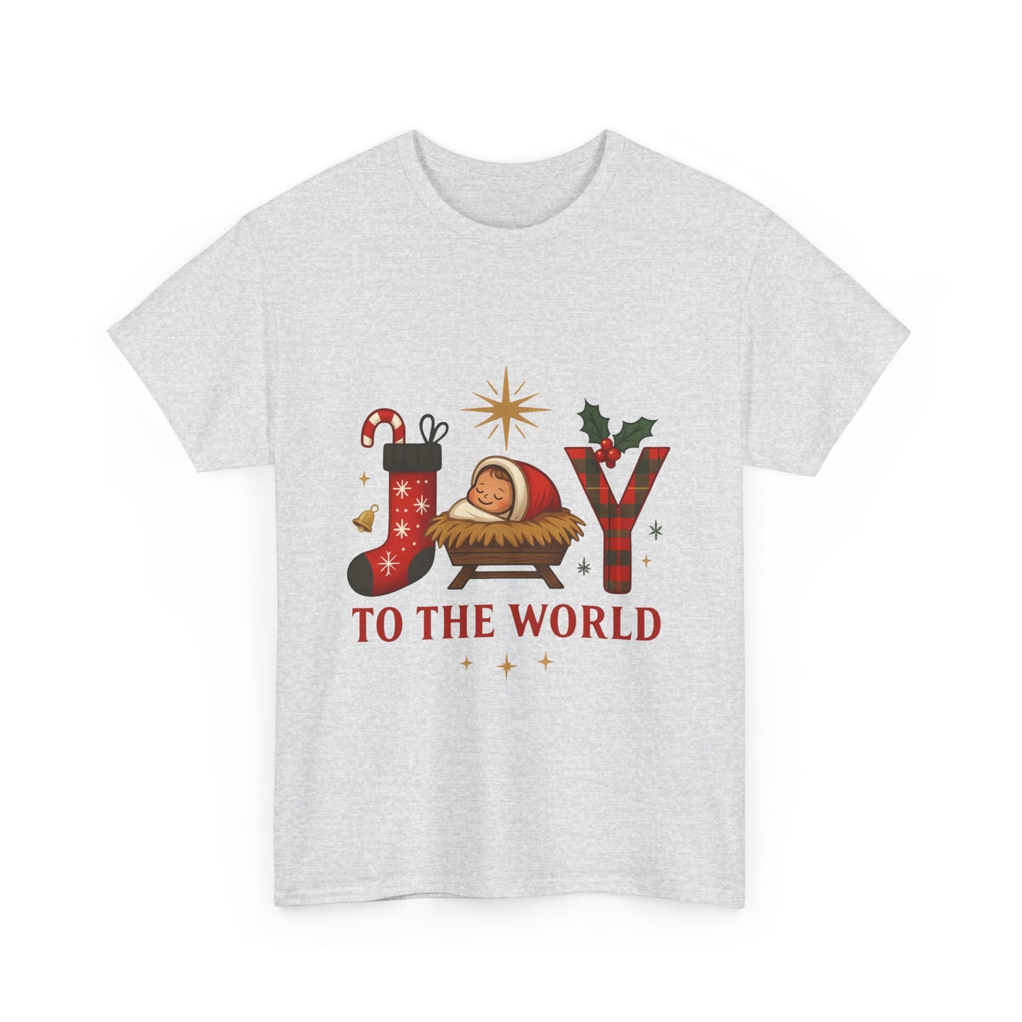 Christmas Joy Unisex Tee with Baby Jesus Illustration