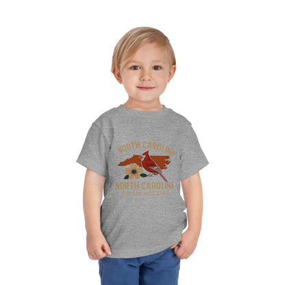 Toddler Tee - NC Cardinal and Dogwood Flower Design