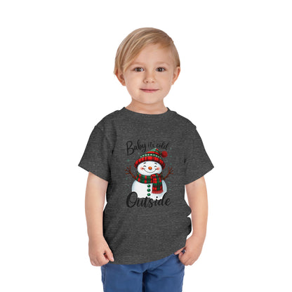 Baby It's Cold Outside Snowman Toddler Christmas Tee