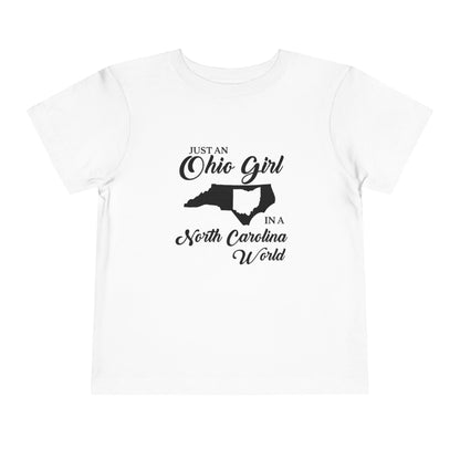 Toddler Tee Ohio Girl in North Carolina World Design Shirt