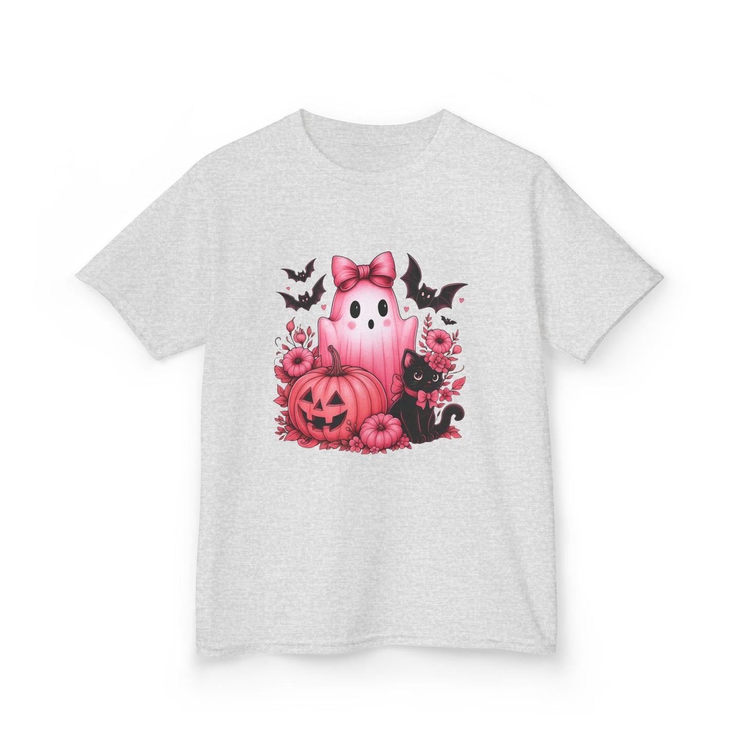Pink Ghost Halloween Kids Tee - Spooky Cute!