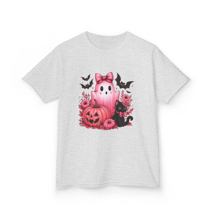 Pink Ghost Halloween Kids Tee - Spooky Cute!