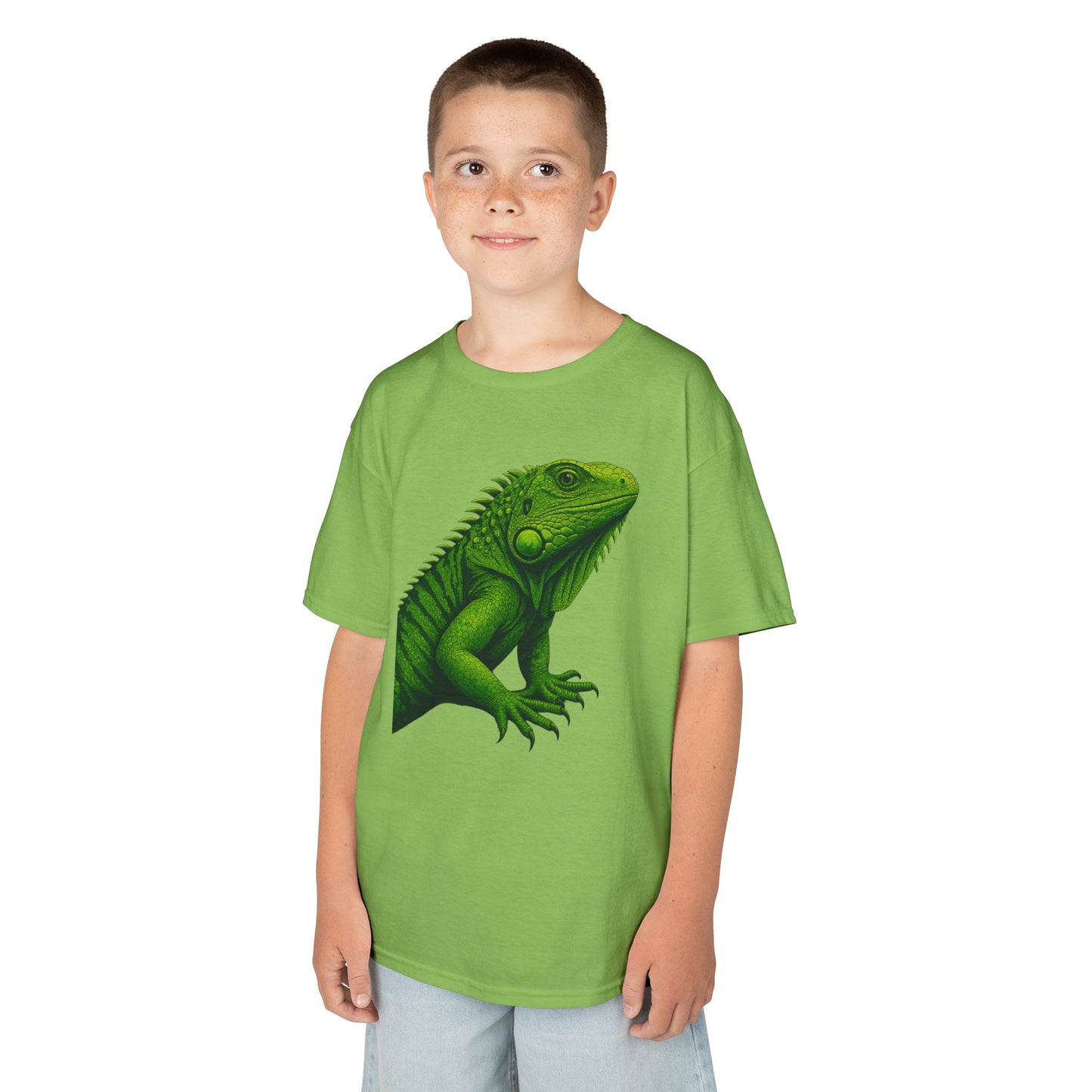 Green Iguana Kids Tee - Fun Shirt for Nature Lovers, Birthday Gift, Summer Wear, Animal Lovers, Eco-Friendly Clothing