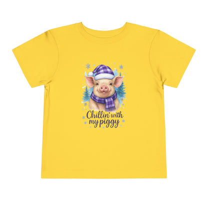 Chillin' Piggy Toddler Christmas Tee
