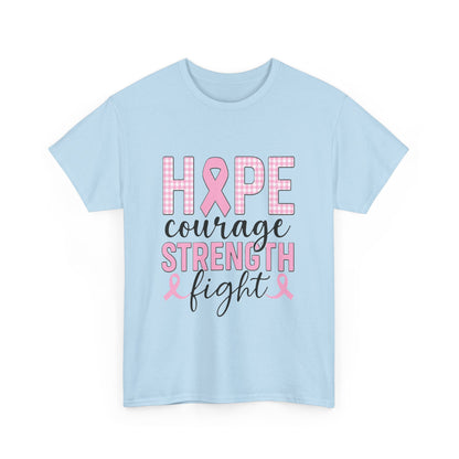 Hope, Courage & Strength Pink Ribbon Awareness Tee