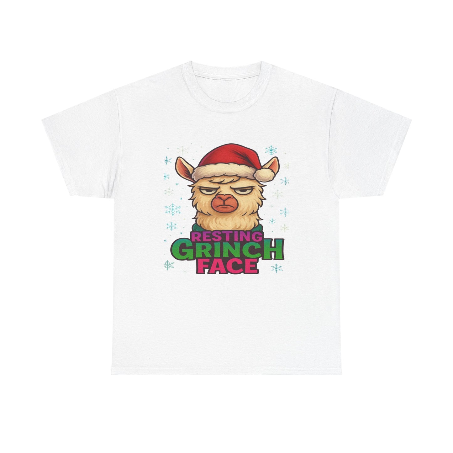Grumpy Llama Face Christmas Tee