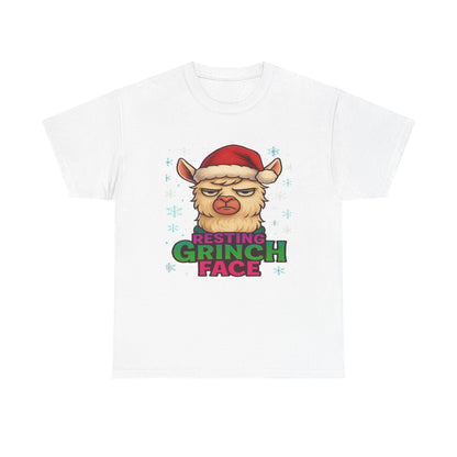 Grumpy Llama Face Christmas Tee