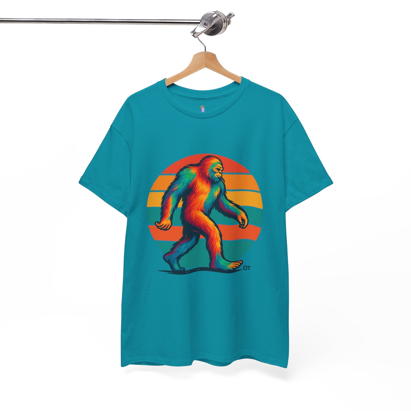 Colorful Bigfoot Unisex T-Shirt, Fun Graphic Tee for Nature Lovers, Perfect for Holidays, Festivals, Camping, Gifts