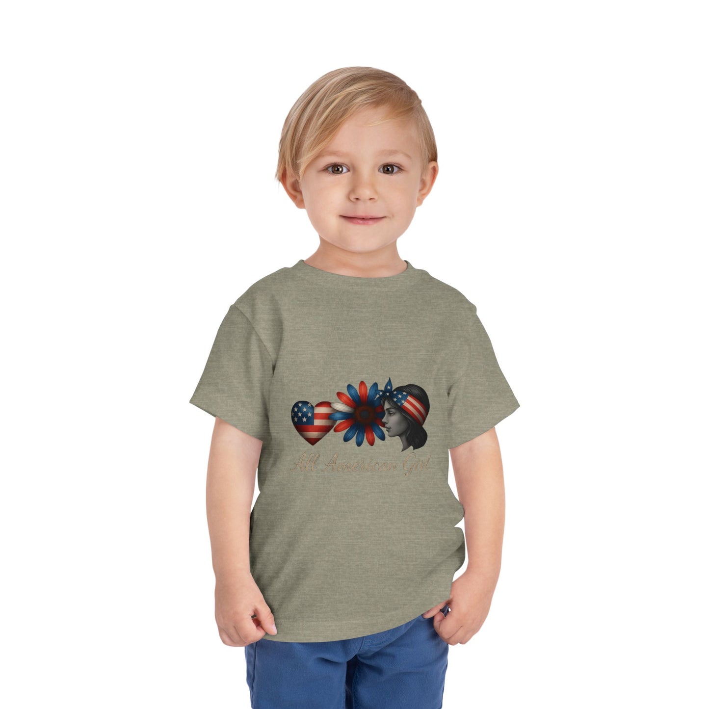 All American Girl Heart & Flower Tee