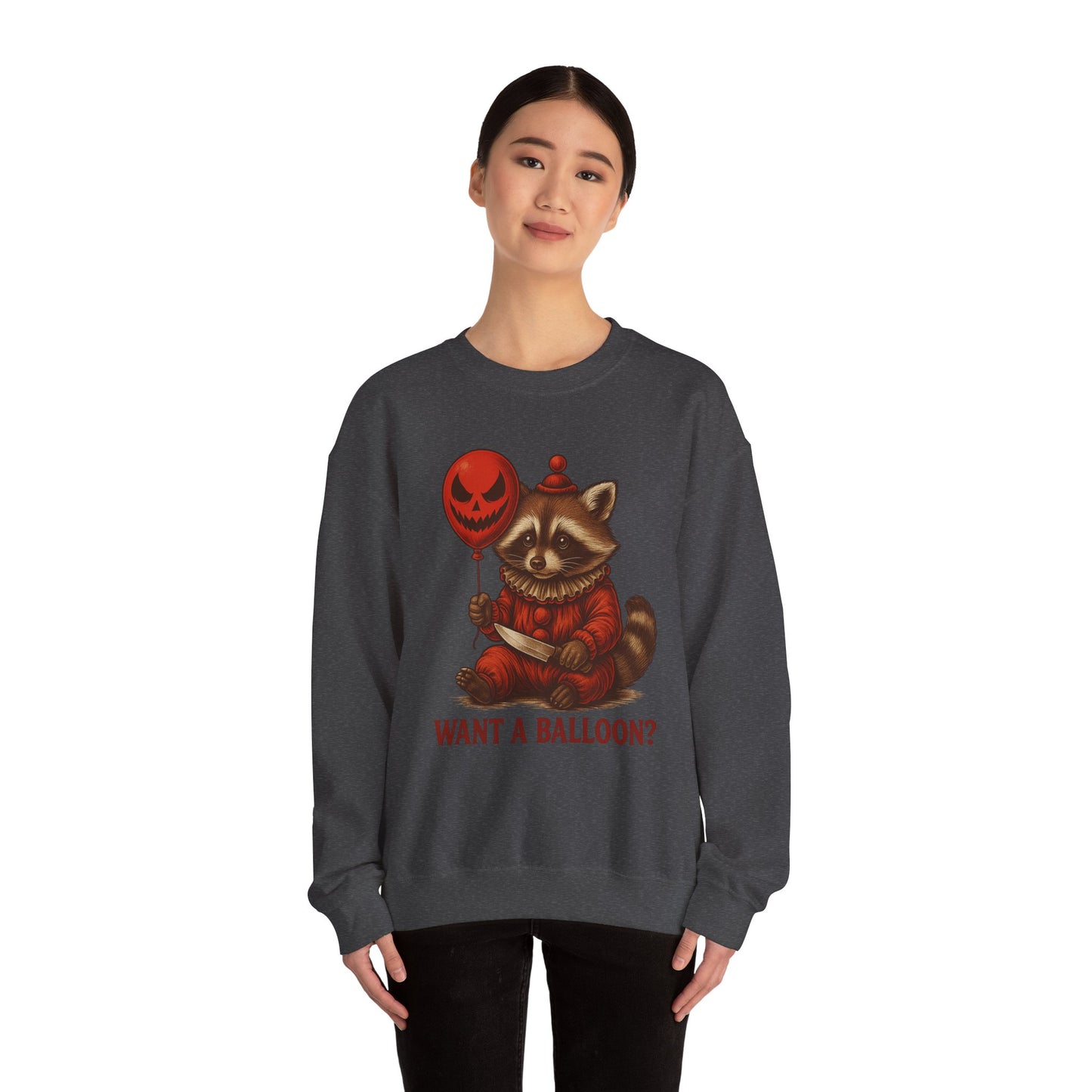Creepy Clown Raccoon Halloween Sweatshirt