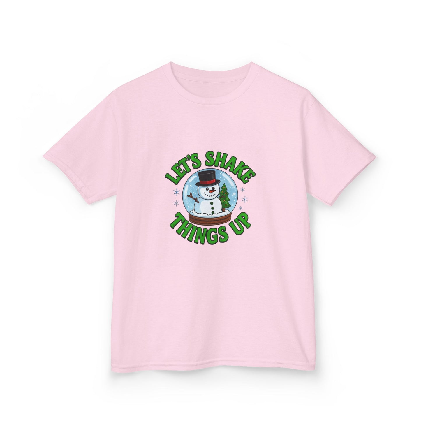 Snowman Dino Globe Kids Christmas Tee