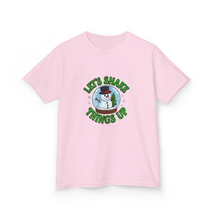 Snowman Dino Globe Kids Christmas Tee