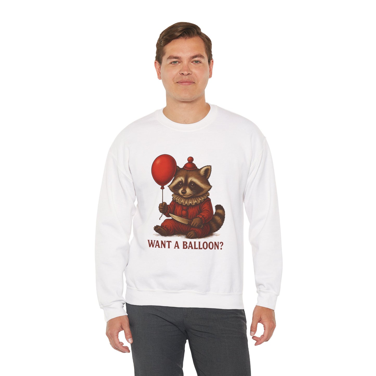 Creepy Clown Raccoon Halloween Sweatshirt