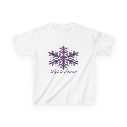 Let It Snow Dinosaur Kids Tee - Holiday Christmas Shirt