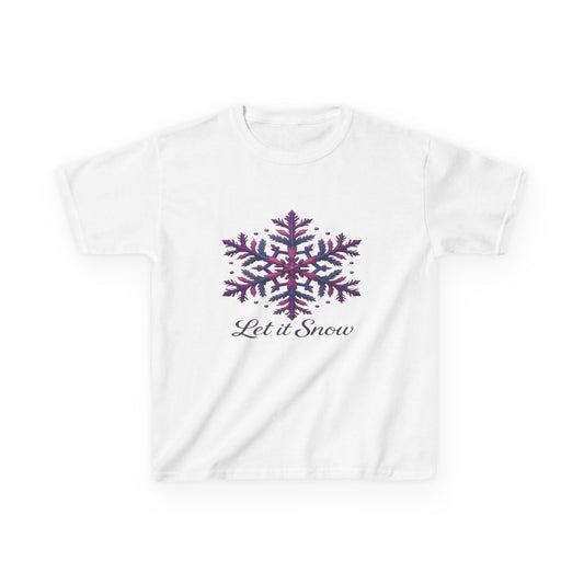 Let It Snow Dinosaur Kids Tee - Holiday Christmas Shirt