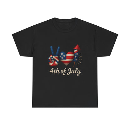 Peace Love Fireworks Tee – Patriotic 4th of July Shirt
