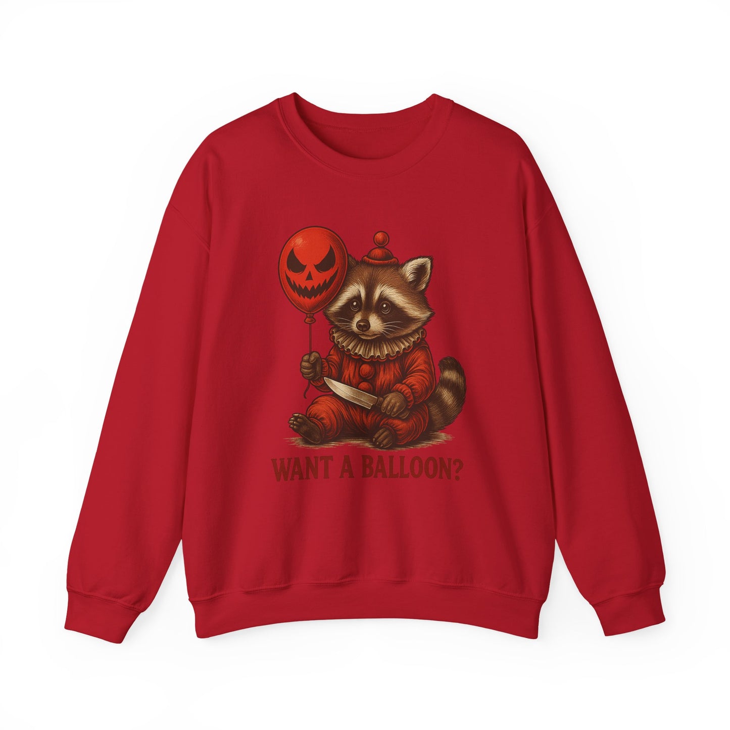 Creepy Clown Raccoon Halloween Sweatshirt