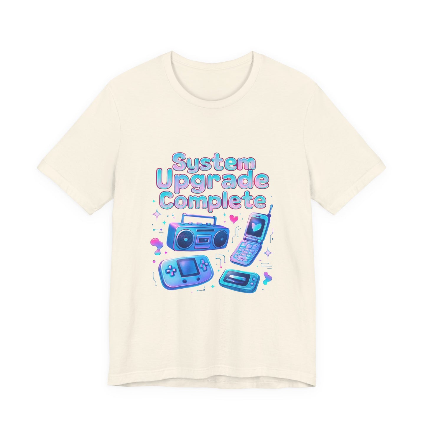 System Upgrade Complete Retro Gaming Tee — Cute Pastel Gameboy & Console Design
